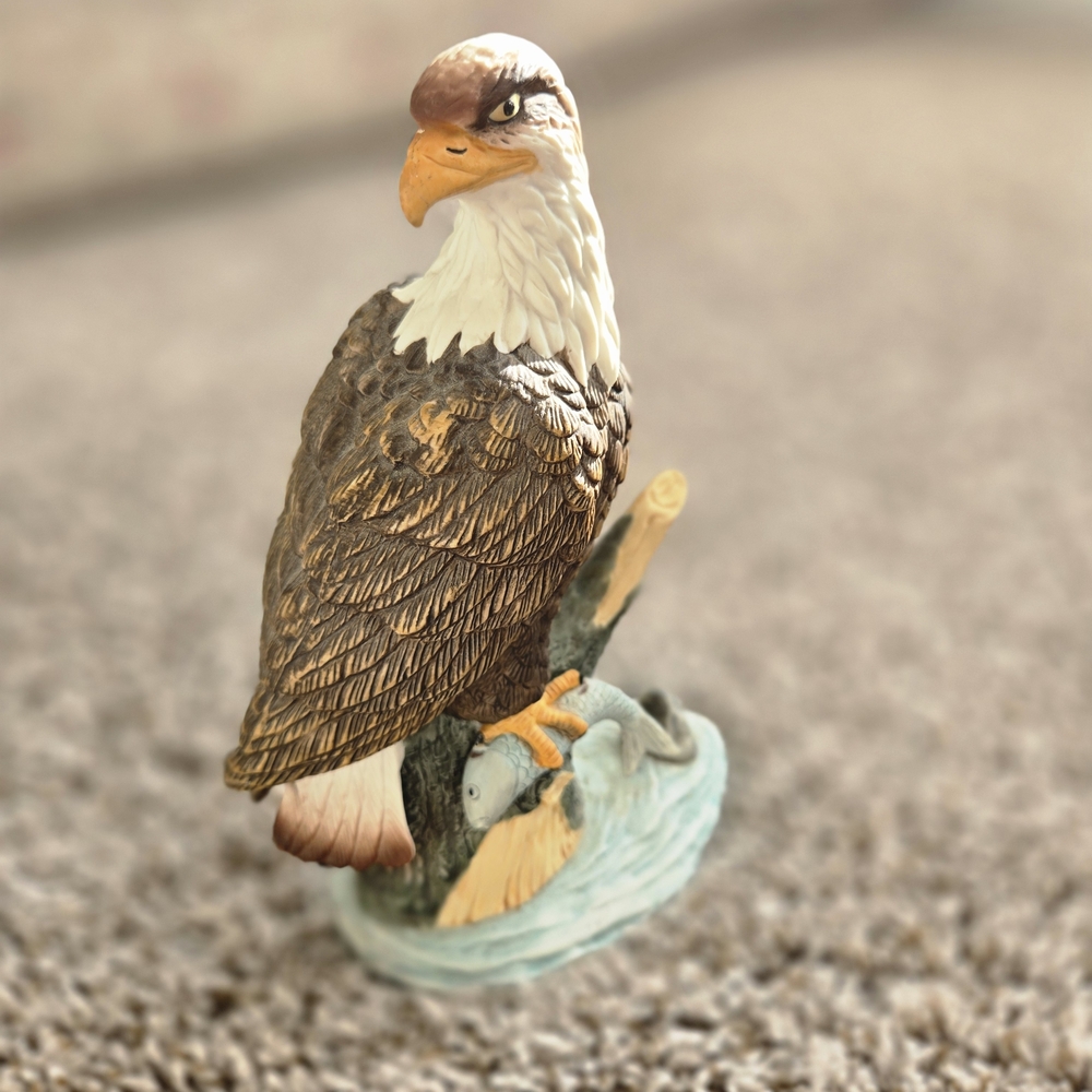 Majestic Eagle Bird Figurine - Brown and White